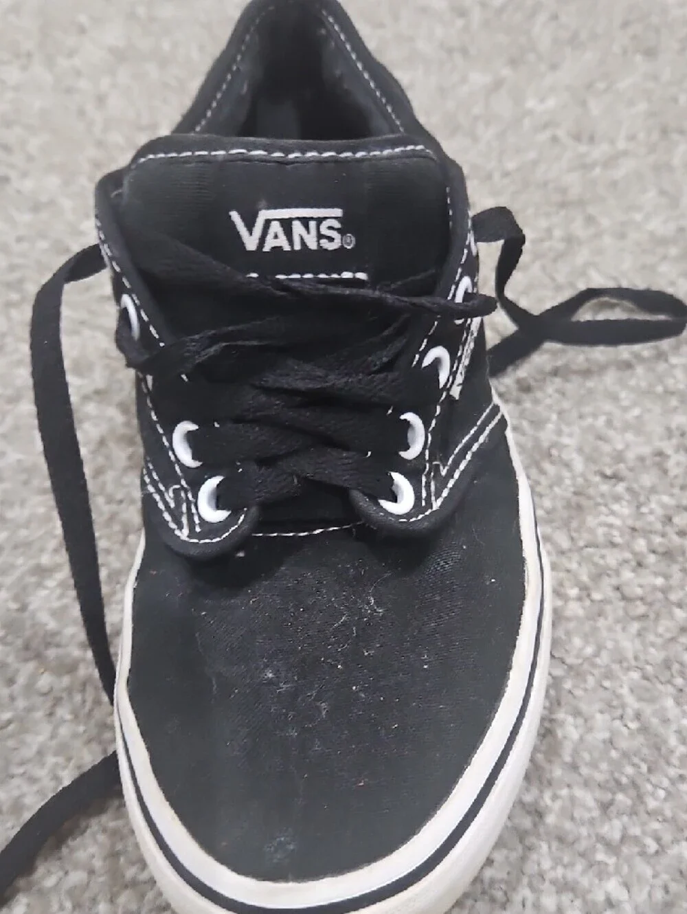 Vans Womens Black Canvas Low-Top Sneakers size 7